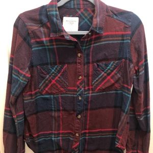Abercrombie & Fitch Red and Green Flannel M